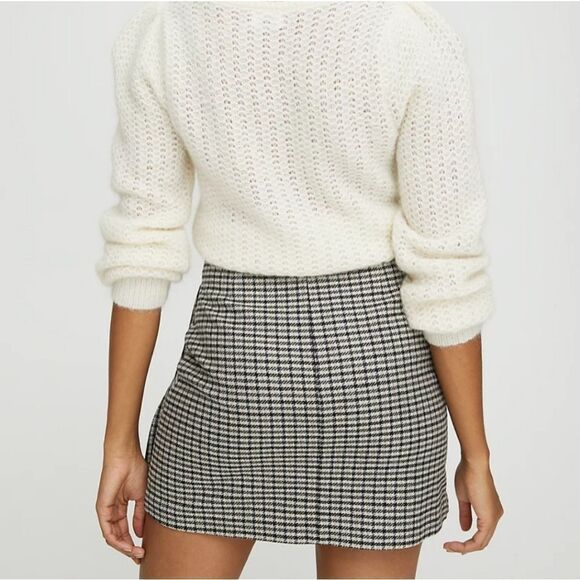 Wilfred Wrap-Front Skirt beige houndstooth check Size 0 - Picture 7 of 14